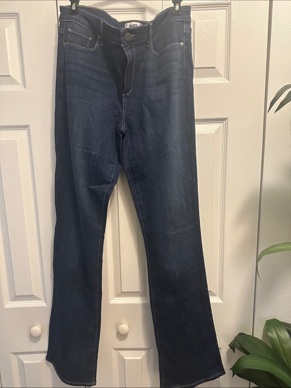 PAIGE Dark Indigo Boot-Cut Jeans